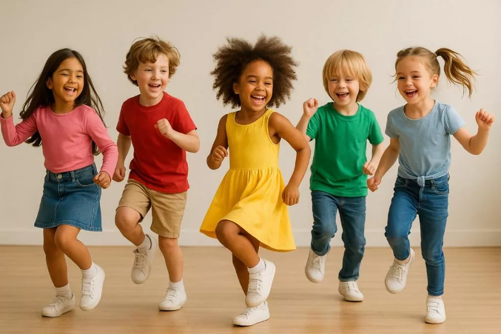 Beneficios de la danza en la infancia: niños y niñas disfrutando de la danza.