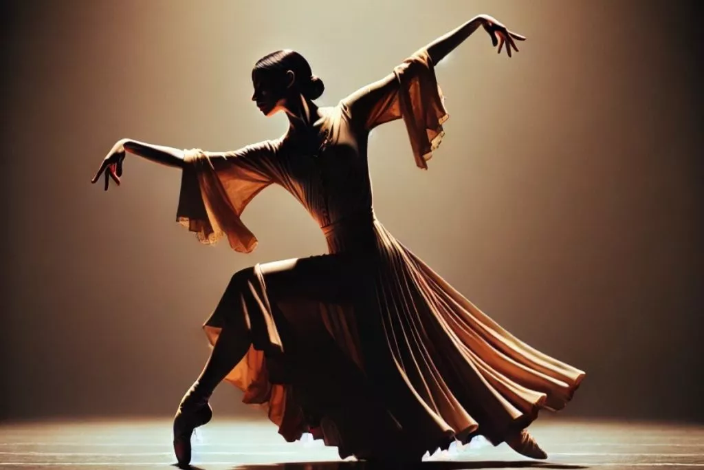"Chica practicando una postura del método de danza contemporánea Limón.