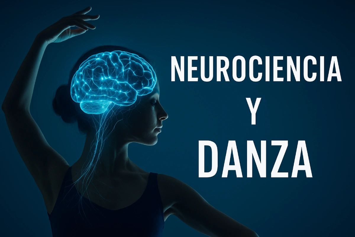 Neurociencia y danza: ilustración de una persona con el cerebro activo, representando los beneficios mentales del baile.