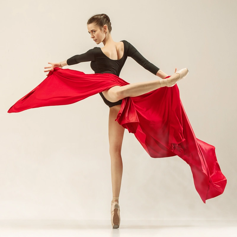 Dancer from the Professional Dance Program performing with technical precision.